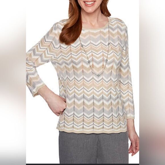 Alfred Dunner boardroom chevron Sweater - Picture 1 of 7
